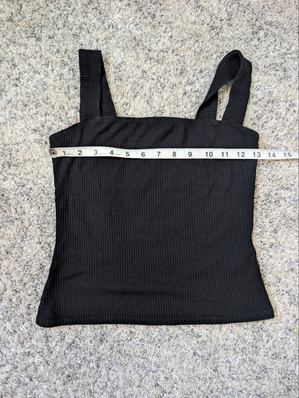 Reformation Black Ribbed Square Neck Tank - Picture 5 of 8